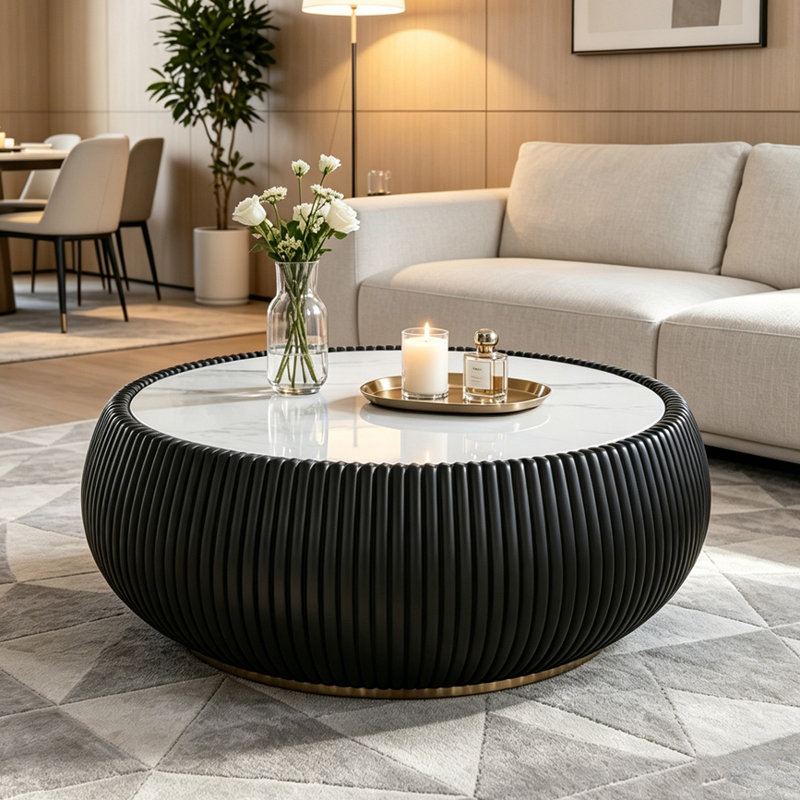 Coffee Table, White+black