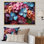 «Pink Blue Hydrangea Collage Of Natures» sur impression sur toile