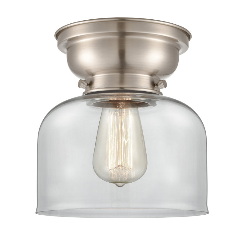 Plafonnier encastré 8 lumières Moody, Ampoule non incluse, Transparent, Nickel satiné brossé