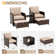 Ensemble de conversation en rotin pour 2 personnes avec repose-pieds Idamarie