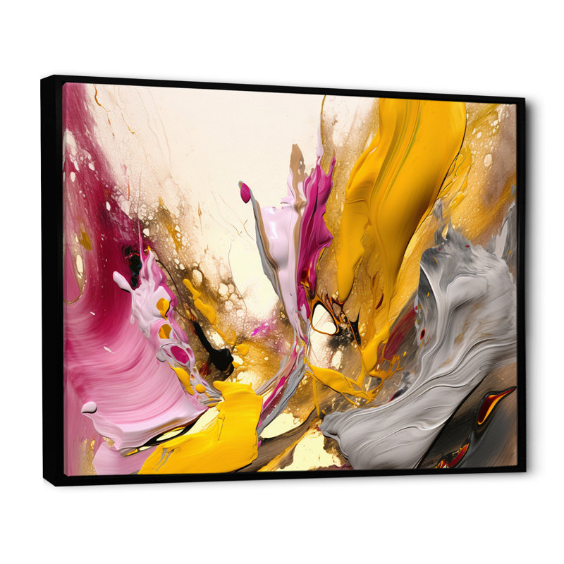 «Luscious Interlude of Divine Secrets Abstract», reproduction sur toile, H 34 po x l 44 po x P 1,5 po, Cadre flottant noir