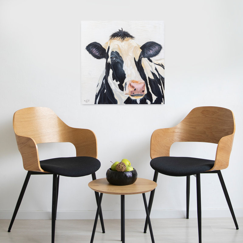 Portrait d'une vache Holstein, H 24 po x l 24 po