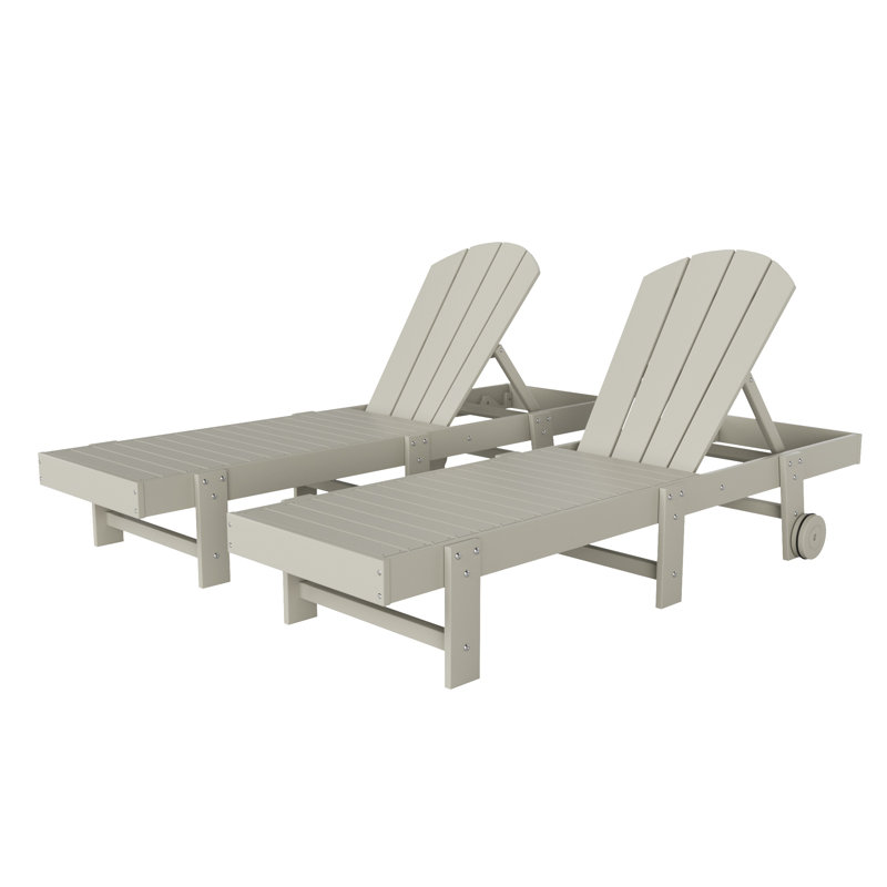 Ensemble de chaises longues inclinables extérieures en poly Lagune, Sable