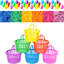 48 Pcs Easter Egg Baskets Set, 6 Plastic Easter Baskets With Handle 36 Colourful Fillable Egg Surprise 6 Tissue Raffia Paper For Spring Theme Party(Rainbow)