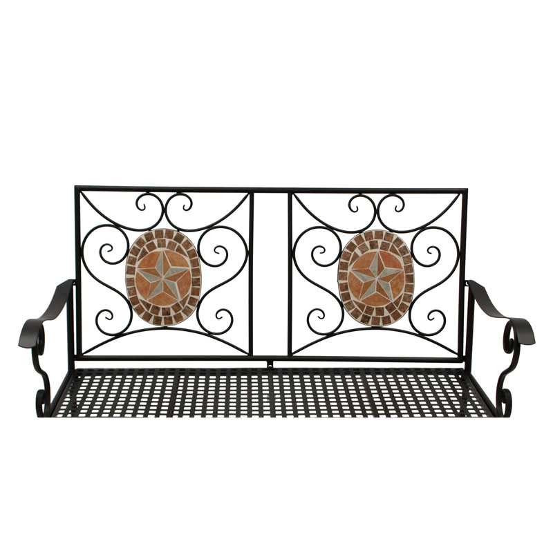 Rachit Steel Outdoor Bench, Beige
