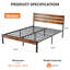 Structure de lit plateforme en métal, aucun sommier tapissier requis. Sans bruit, assemblage facile-1289806656