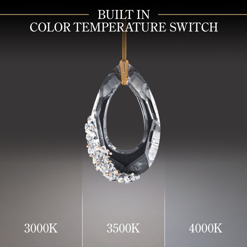 Trinity 1 - Light LED Pendant, Polished Chrome/Gold Rope
