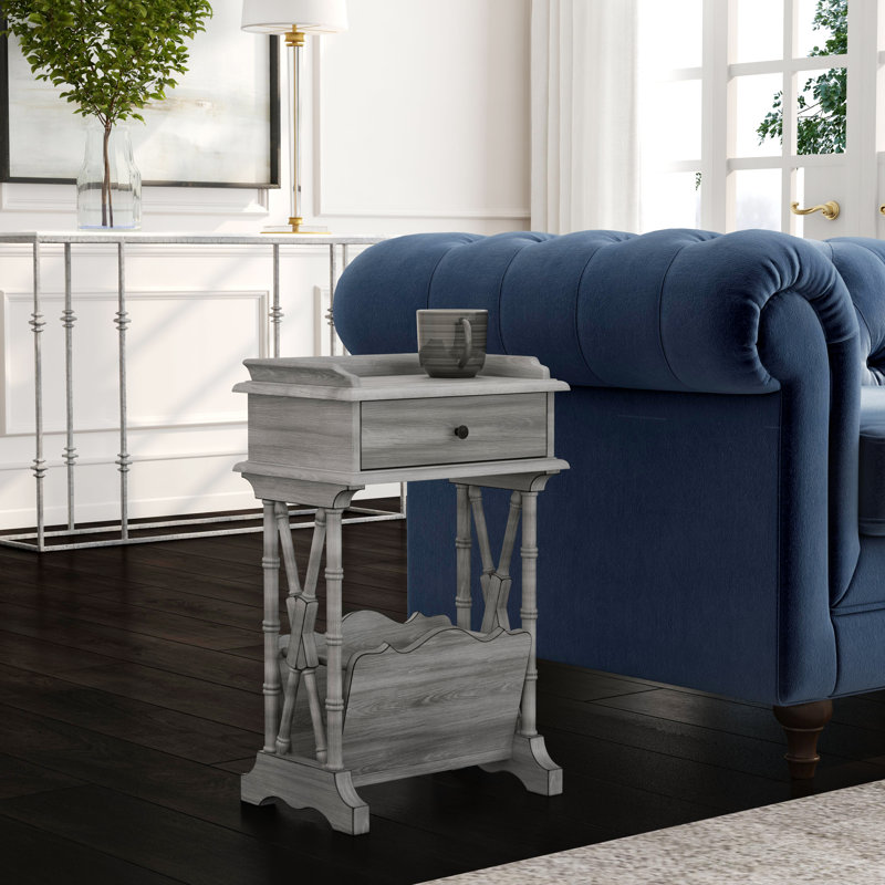 Cummings End Table with Storage, Gray