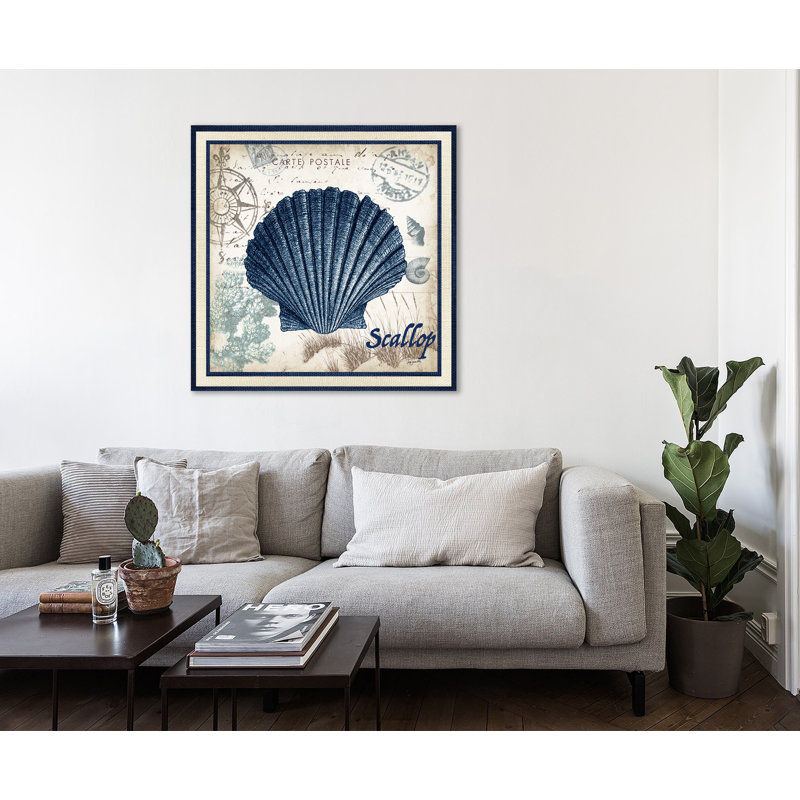 «Seaside Indigo Post card: Stallop», reproduction sur toile tendue, H 36 po x l 36 po x P 1,5 po