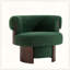 Fauteuil demi-tonneau rotatif moderne courbé et sculptural-130770218-130770219