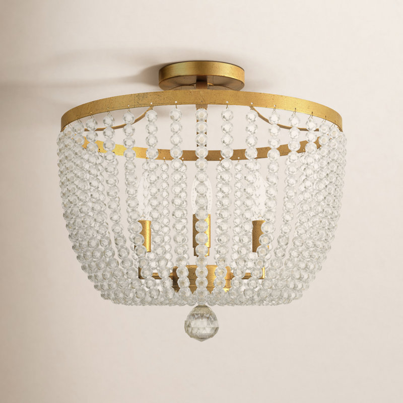 Conway Semi Flush Mount, Antique Gold
