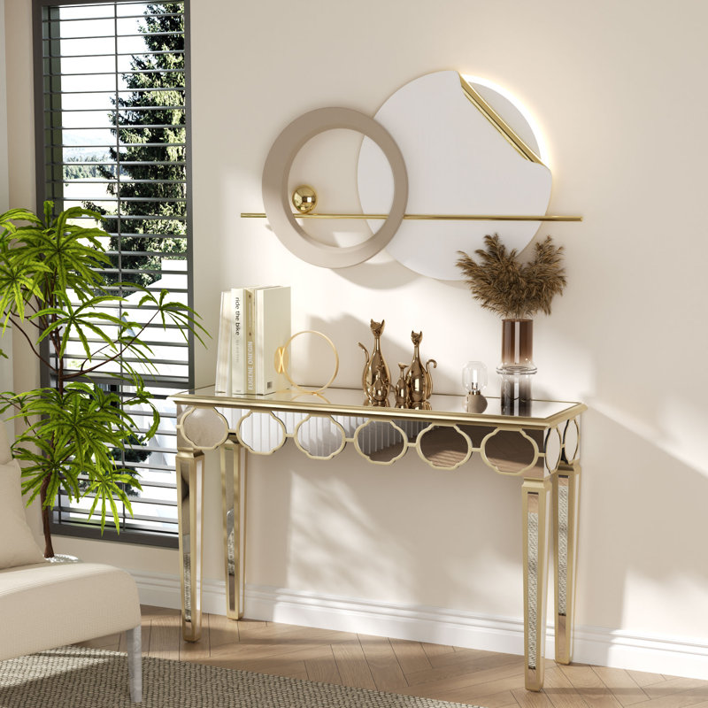 Jocqua 47.24'' Glass Top Console Table