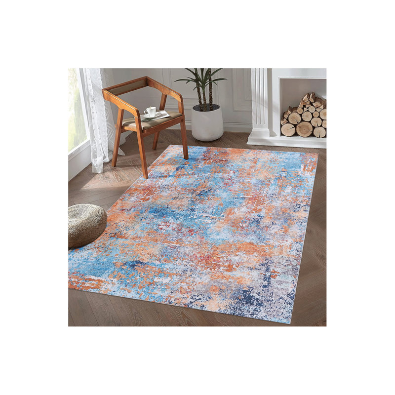 Multi Washable Rug 6X9 Area Rug (6' X 9'), Rectangle 6' x 9'