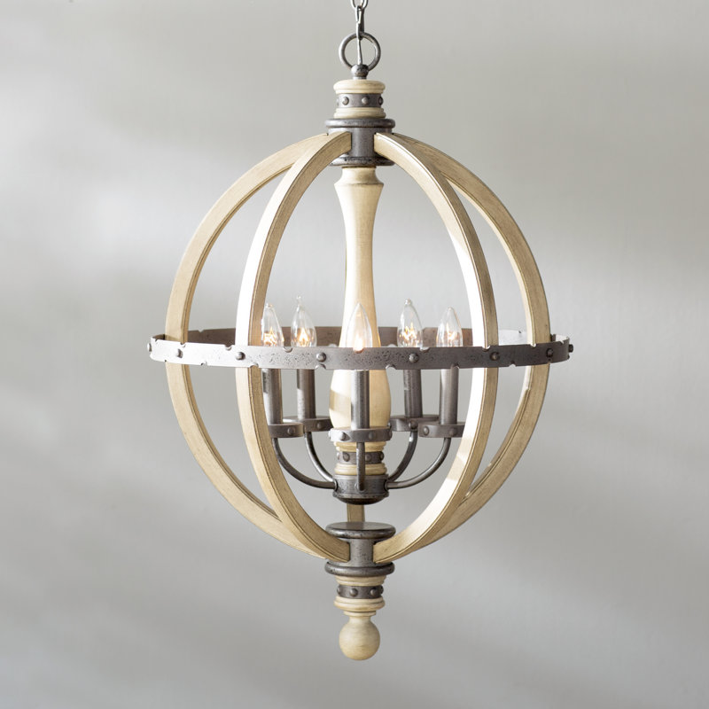 Desborough 5 - Light Anvil Iron Sphere Pendant