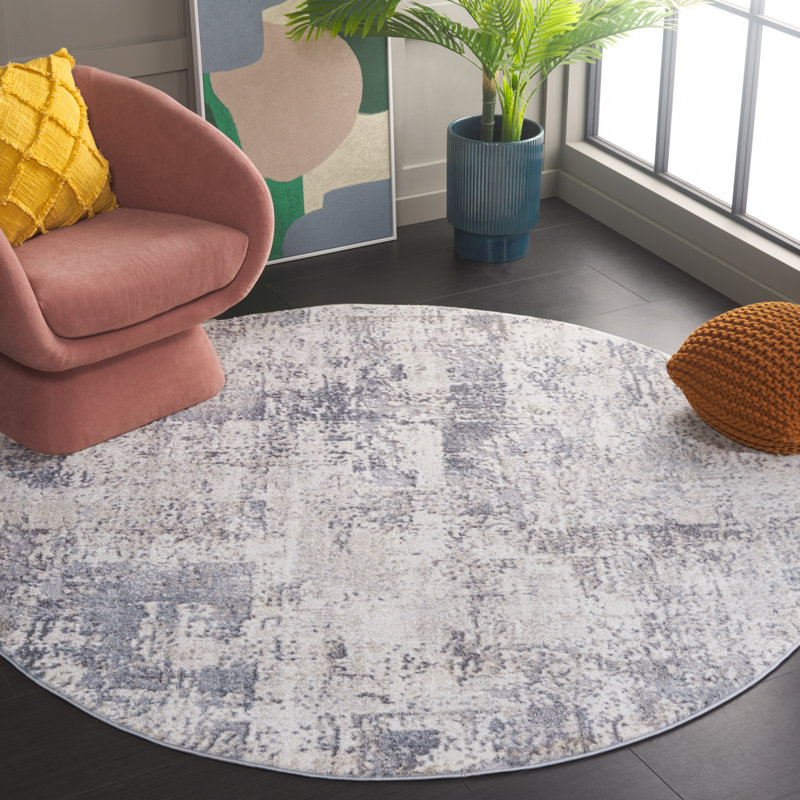 Hanka Performance Abstract Rug, Round 6'7"