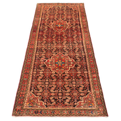 One Of Kind Handmade Andelz Black Rug 3'6" x 10'4"