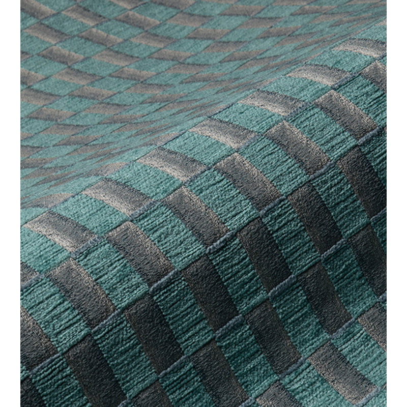 Tissu Bloom Damier, Porcelaine bleue