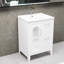 Meuble-lavabo blanc 24 po avec lavabo, meuble-lavabo avec deux tiroirs et portes