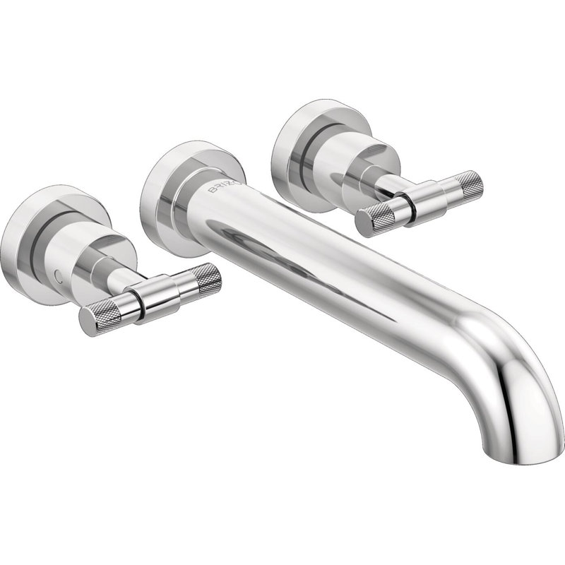 Litze® Double Handle Wall Mounted Roman Tub Faucet, T-Lever, Polished Chrome