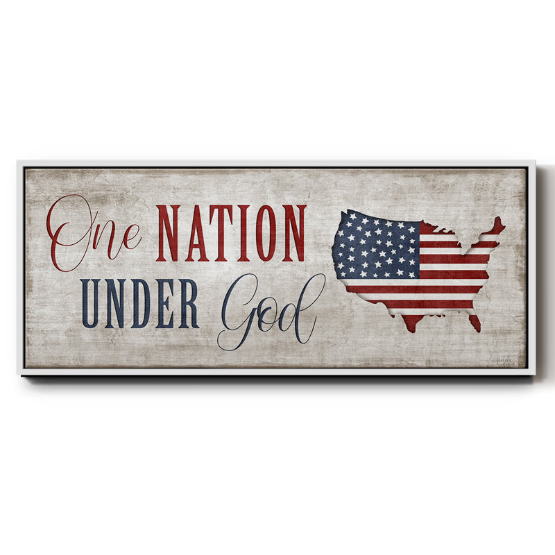 One Nation Under God- Framed Canvas, 20" H x 50" W