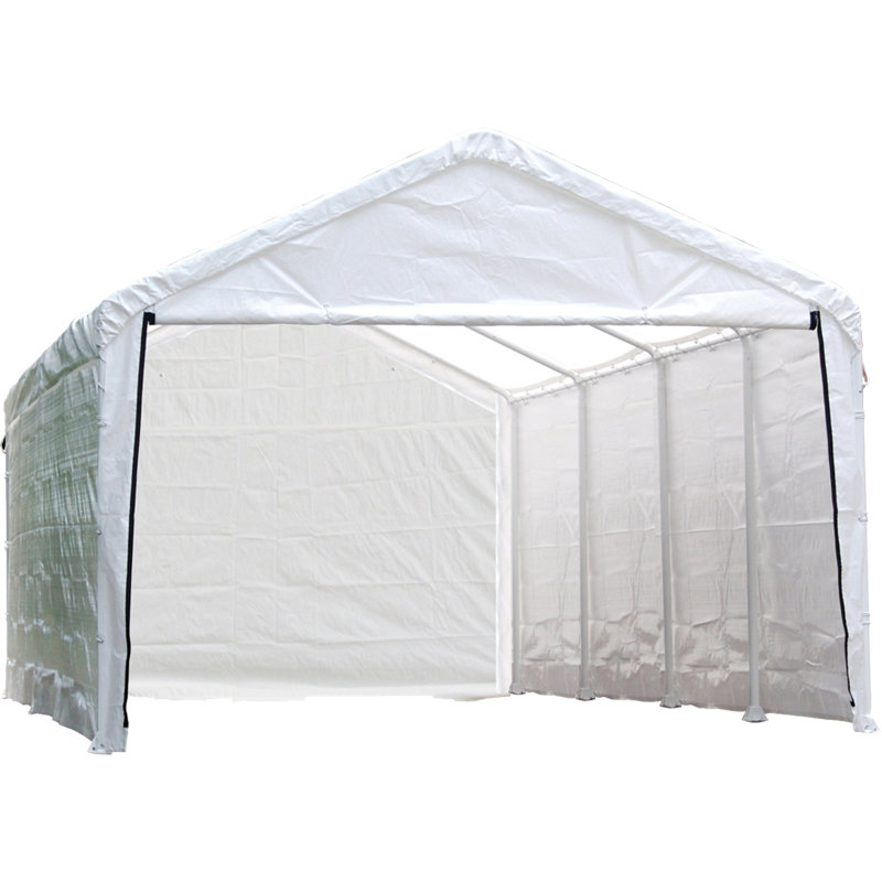 Mur latéral du boîtier de clôture SuperMax, H 9 pi 6 po x l 12 pi x P 26 pi, Blanc