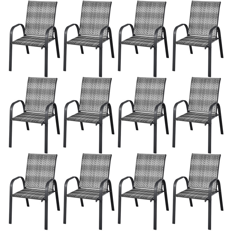 Fauteuil de salle à manger Costway, Gris/gris pâle