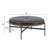  Callion Contemporary PU Leather Round Cocktail Ottoman with Metal Cross Base-1366315710