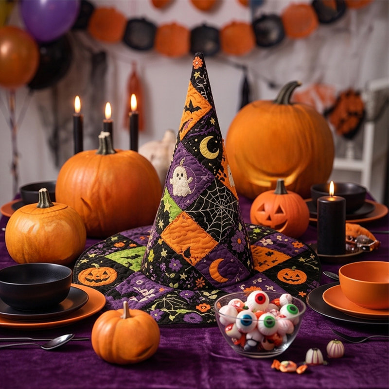 Décorations d'Halloween : Chapeau de sorcière, Purple