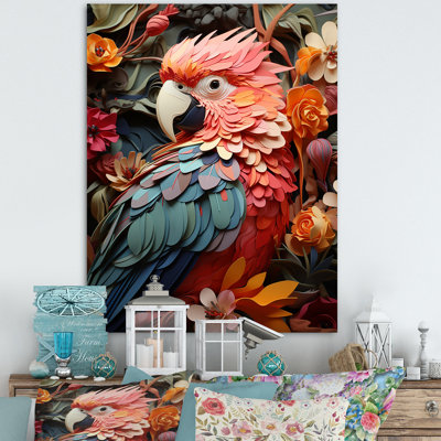 Perroquets plumes des tropiques sur toile