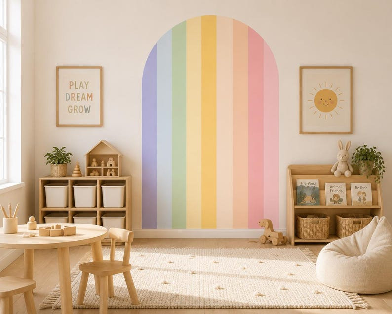 Adhésif décoratif arc-en-ciel 30 pouces, H 80 po x l 72 po