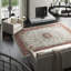Wool Oriental Area Rug in Rust/Cream