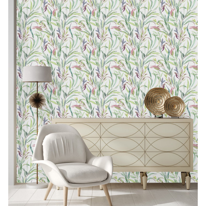 Peel & Stick Floral Tile, 2.08' W x 18.75' L