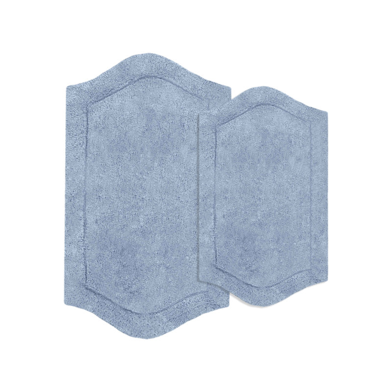 Ensemble de 2 tapis de bain Morissette (17 po x 24 po, 21 po x 34 po), Bleu