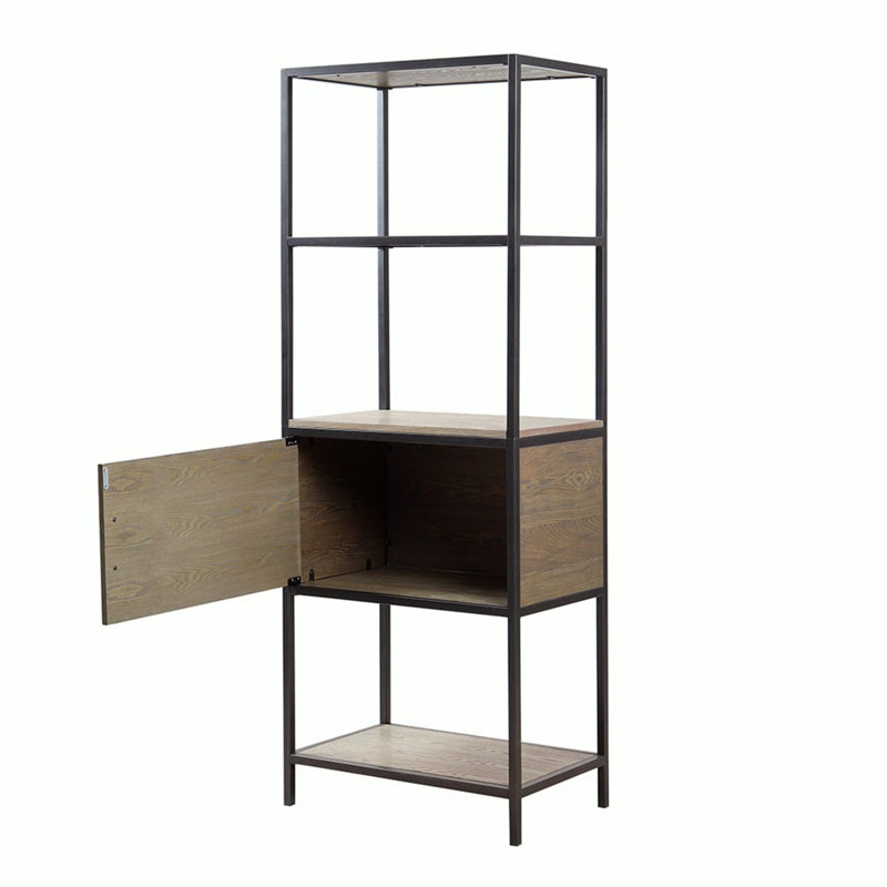 Bibliothèque à 3 tablettes avec armoire de rangement