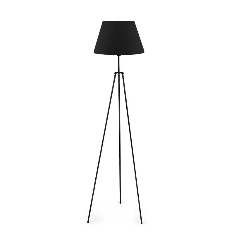 58.7'' Black Tripod Floor Lamp, Black