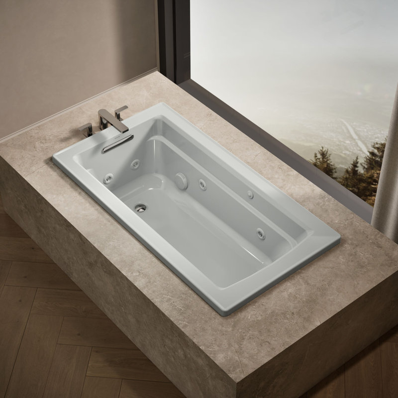 Archer 60" x 32" Drop-in Whirlpool, Gris glacial