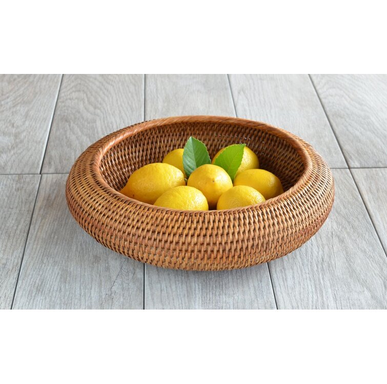 Kouboo La Jolla Rattan Organizing and Shelf Basket, Honey-Brown