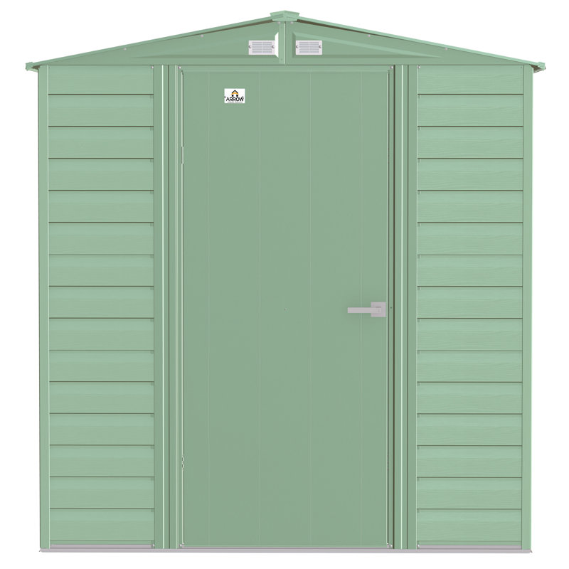 Sage Green 6x5 Steel Peak Roof Storage Shed