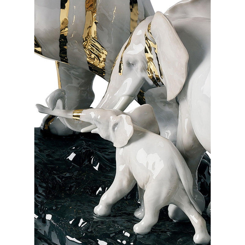 Celebration Elephants on Rock Figurine