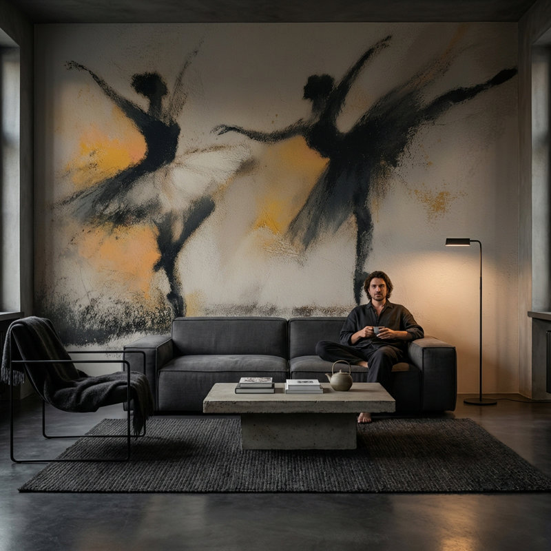 Décoration murale amovible Dance, 120 po x 96 po, Non tissé