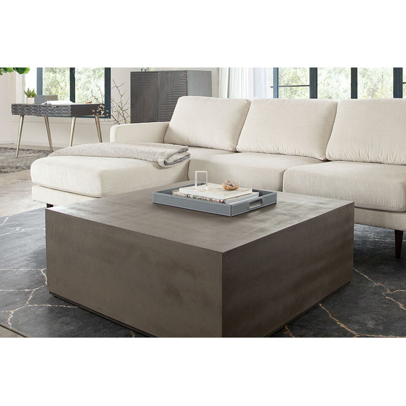 Montage Square Natural Cement Grey Cocktail Table