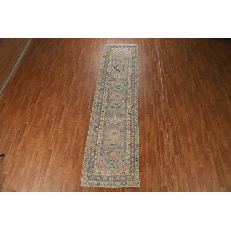 Vegetable Dye Oushak Turkish Runner Rug 3x12