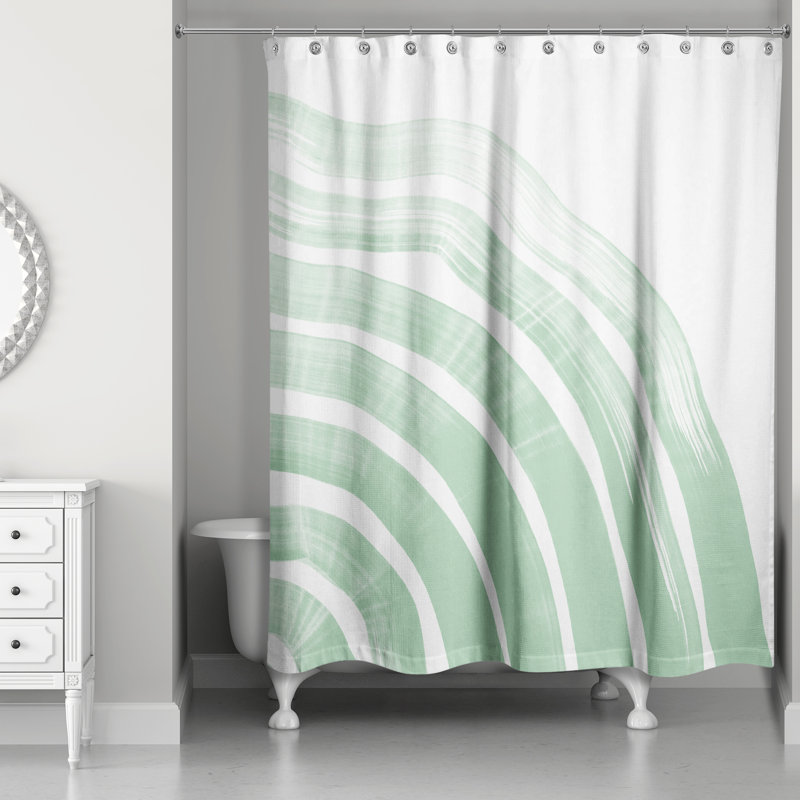  Rideau de douche simple abstrait, Vert