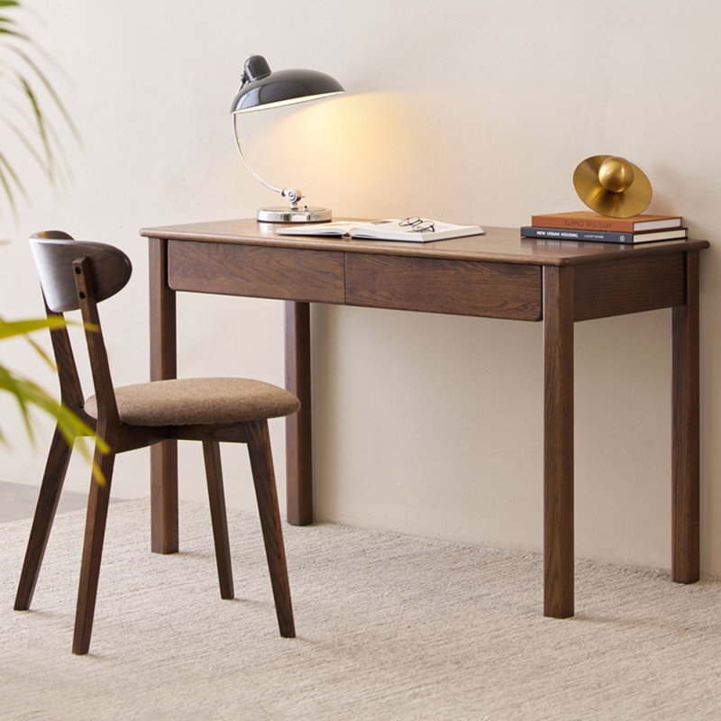 Black Walnut Color Rectangular Solid Wood desks, 29.53" H x 47.24" W x 22.05" D
