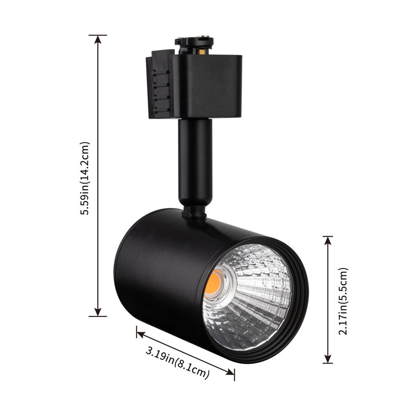 LED Track Lighting Head Compatible with J Type Track, Black