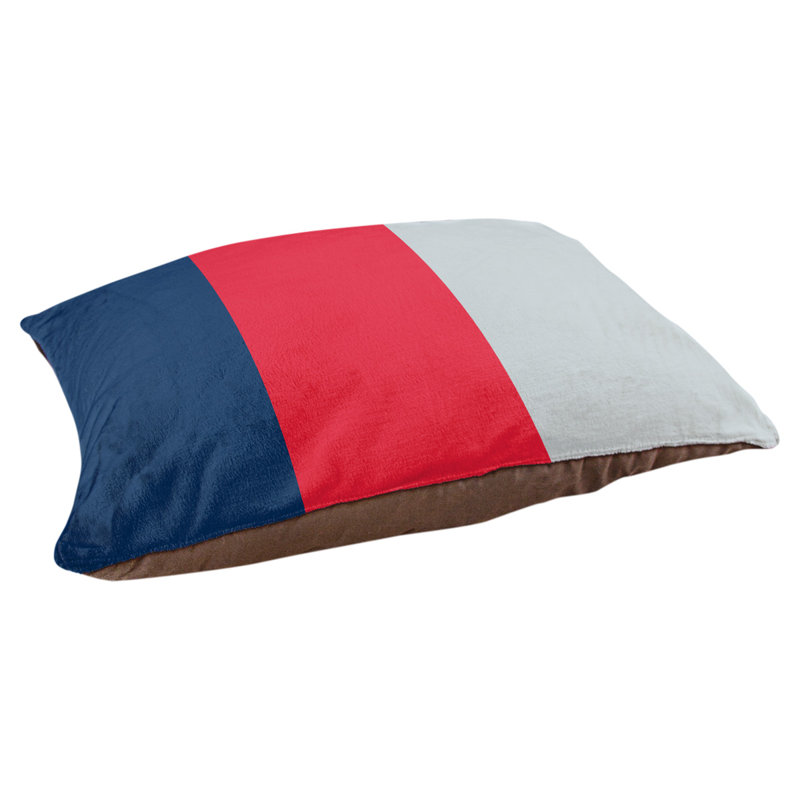 Coussin Detroit, Extra Large (50" W x 40" D x 17" H), Navy Blue/Red/Silver