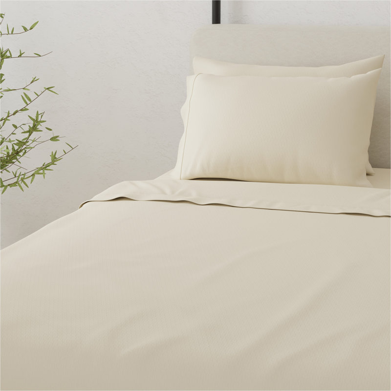 Ensemble de draps 5 pièces Omne Sleep, Ensemble de draps divisés très grand lit avec 2 , Crème