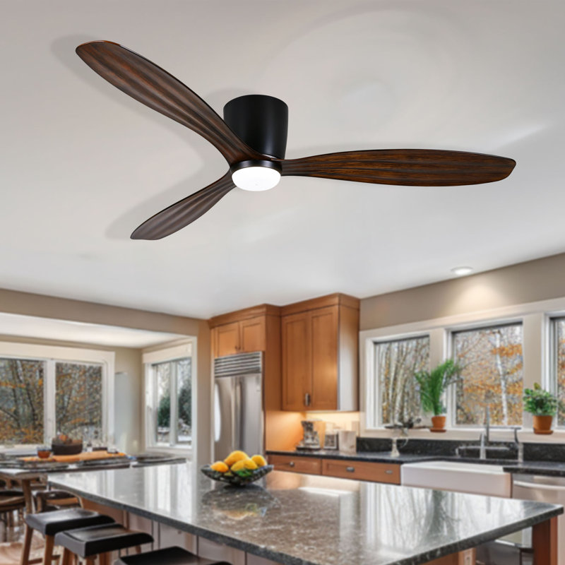 Ventilateur de plafond encastré intérieur / extérieur 52 po Ventiara, Noir, Noir