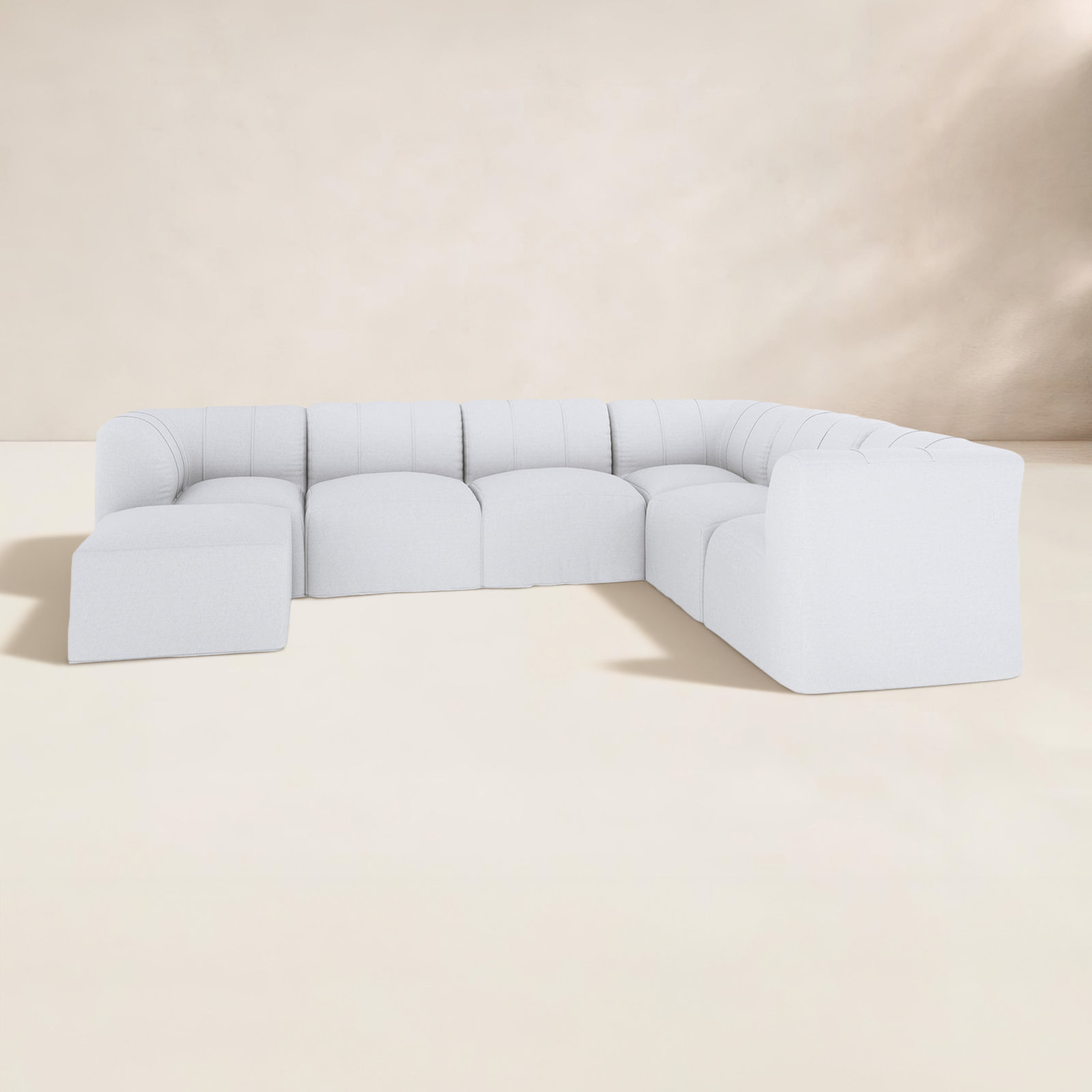 Praia 7-Person Sunbrella® Patio Seating Group, Canvas White Sunbrella® Canvas
