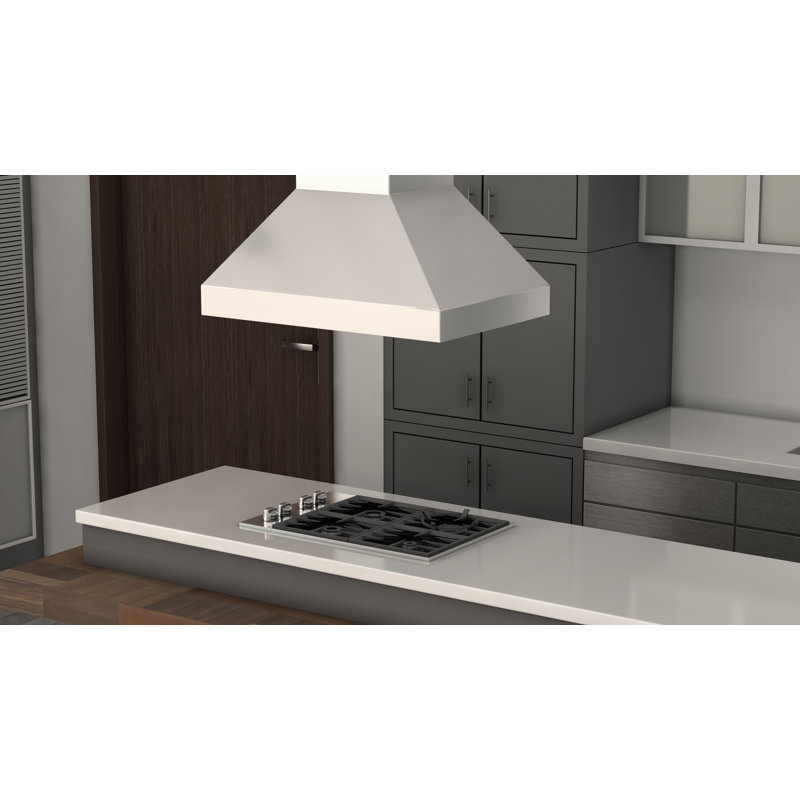 48" Professional 500 CFM Ducted Island Range Hood in Brushed 430 Stainless Steel